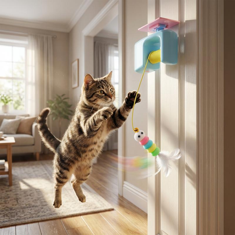 Automatic Cat Toy – Door Hanging Interactive Ball for Self Play & Energy Release