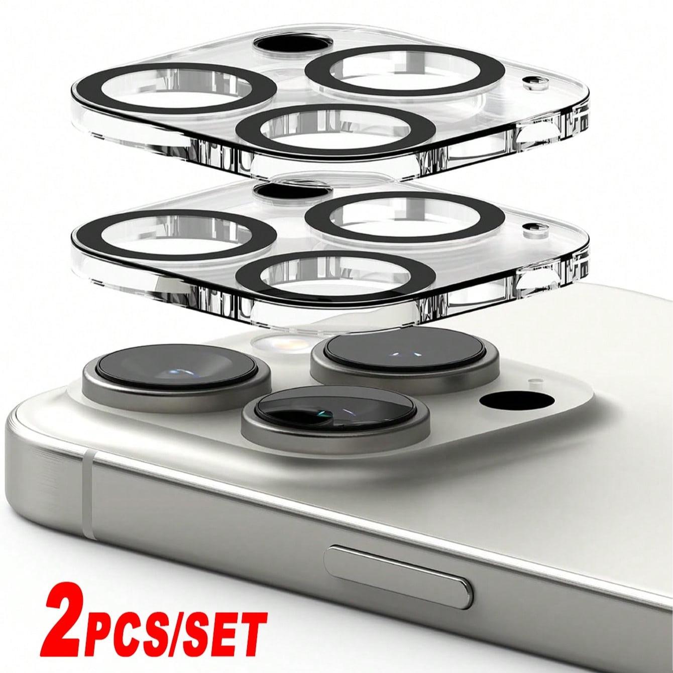 2 Pcs Camera Lens Glass Protection, Cover, Compatible With iPhone 16 Pro Max/16 Pro/16 Plus/16/15 Pro Max/15 Pro/15 Plus/15/14 Pro Max/14 Pro/14 Plus/14/13 Pro Max/13 Pro/13/13 Mini/12 Pro Max/12 Pro/12/12 Mini/11 Series, Anti-scratch