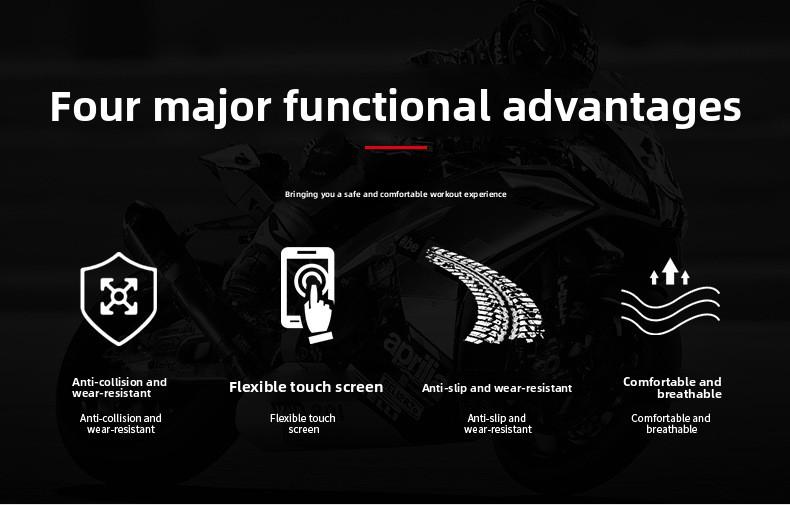 Motorcycle gloves Touch screen anti-drop equipment Breathable men's and women's locomotive riding Motorcycle off-road riding gloves