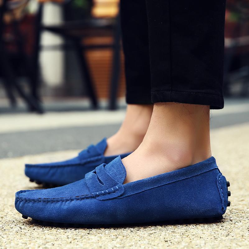Comfy Men's Solid PU Leather Loafers, Casual Slip On Flat Shoes For Outdoor Footwear men's shoes