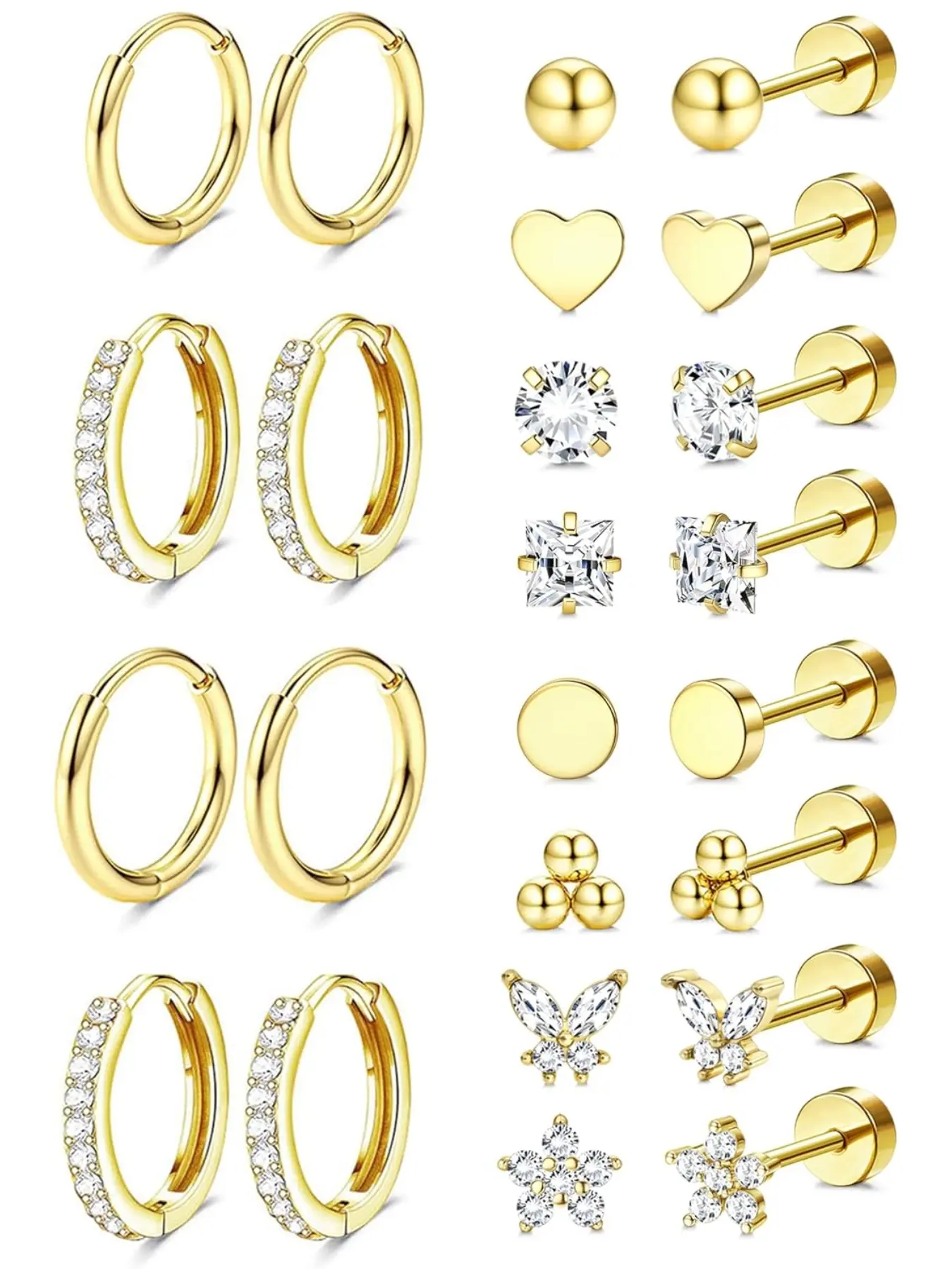 Hypoallergenic Flat Back Earrings for Women Cartilage Earring