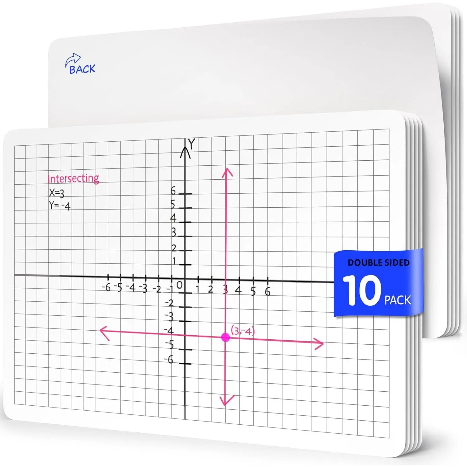 XY Graph Dry Erase Sheets 9”x12” Math Practice Small White Board Dry Erase Sheets Math Manipulatives Grid Whiteboard Sheets Math Supplies Homeschool Teacher Students Classroom Pack of 10