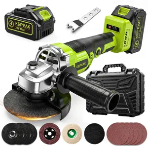 Cordless Angle Grinder (Angle Grinding Machine) - 4.5 in, 21V Brushless Power Grinder Tool with Battery, Charger, 13-Piece Discs, Electric Cut Off Tool for Metal Cutting, Grinding, Rust Removal, Power Tools Grinders