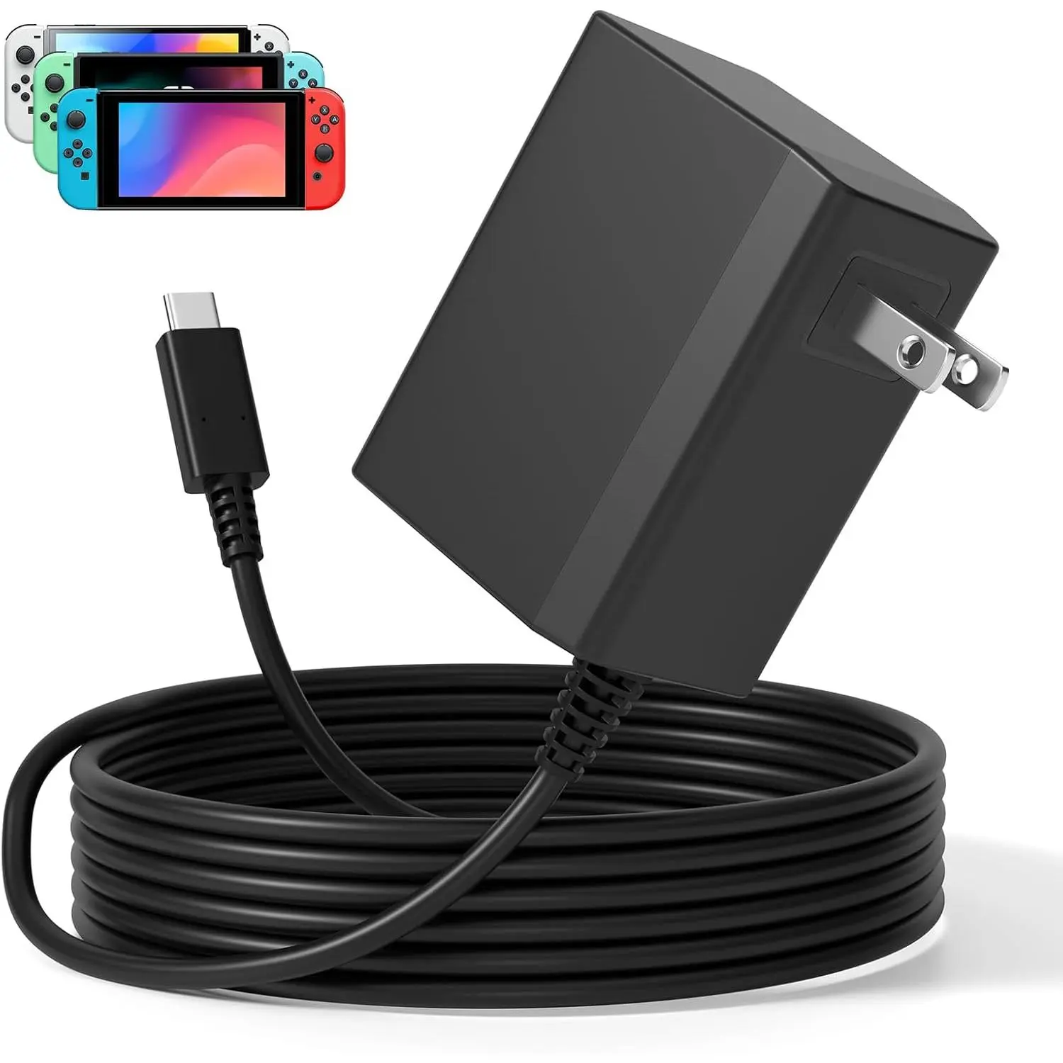 for   Charger AC Adapter, Power Cord | Compatible with  Lite/OLED/Steam Deck-39W 15V 2.6A   with 5FT USB C , TV Mode Support