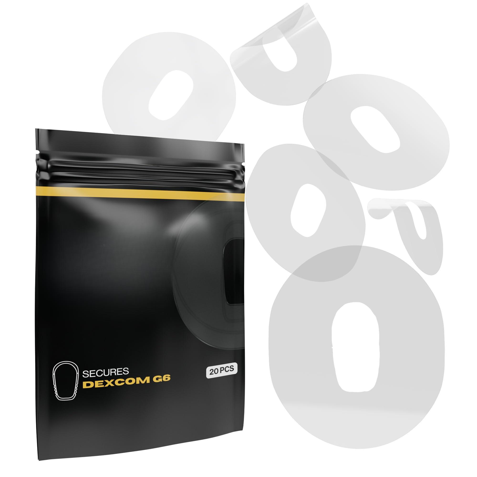 Adhesive Patch Compatible With Dexcom G6 Patches Waterproof & Sweatproof Cutout  Lasts 10-14 Days Continuous Glucose Monitor Cgm Sensor Cover - 20 Pack Clear