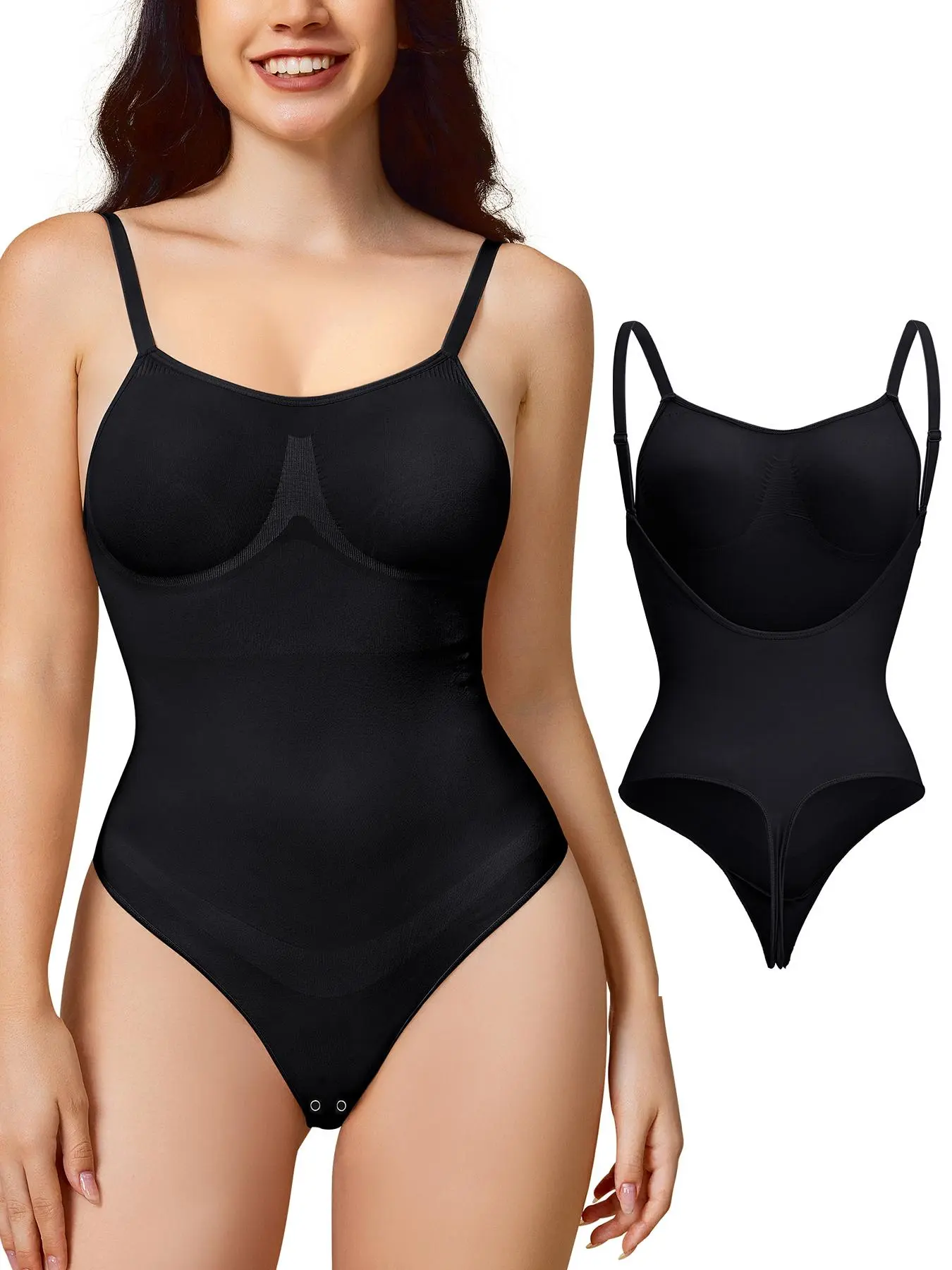 Women's Backless Sexy Shapewear, High Elastic Breathable Fashion Outerwear Bodysuit, Strappy Thong Waist Cincher, All Seasons