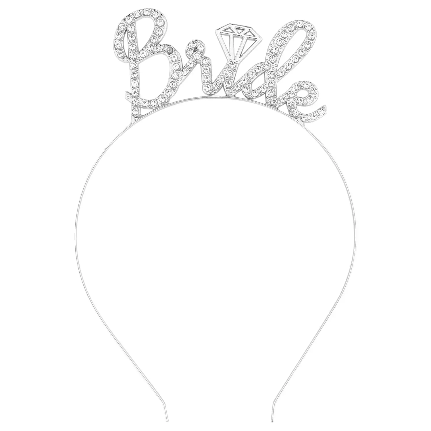 Silver Bride Headband for Bridal Shower, Bachelorette Party & Wedding - Bridal Hair Accessory(Gift)