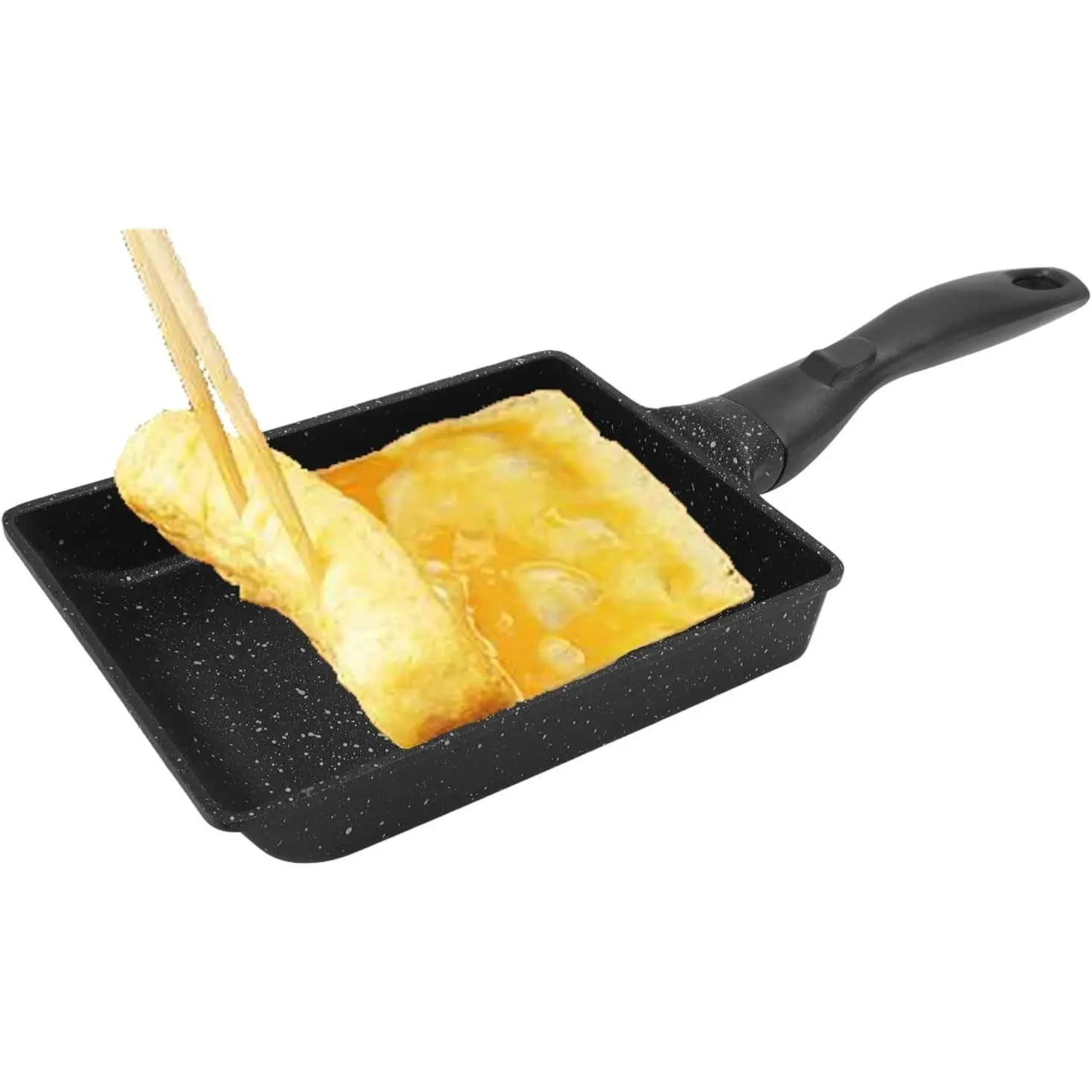 Rectangular Nonstick Frying Pan Thickened Aluminum Alloy Egg Roll Pan for Steak Pancake Breakfast Hamburgers