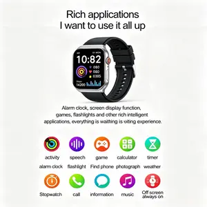 Ultra clear screen smartwatch, classic design, durable black technology accessories, fashionable and exquisite aesthetics, multifunctional practical software, supports Bluetooth phone, all-weather heart rate and step monitoring