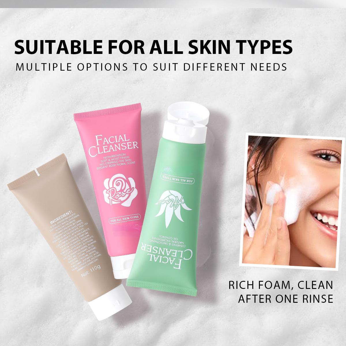 Oil-control facial cleanser cleans pores, removes oil, exfoliates, is gentle and non-irritating, and provides moisturizing hydration