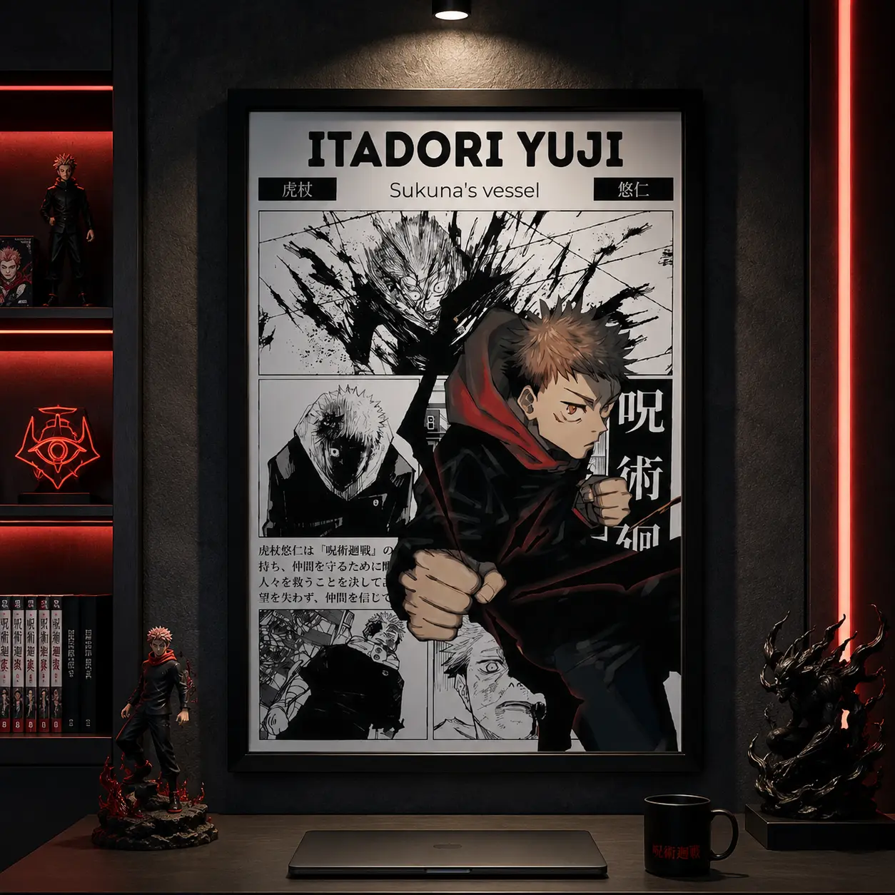 Jujutsu Kaisen Itadori Yuji Anime Poster, JJK Manga Wall Artwork Prints, Home Decor GiftCanvas Poster Wall Decor, Room Decorations, Funky Home Decor,anime wall art,bedroom canvas poster, Canvas Wall Art, Otaku Room Decor, Gift for JJK Fans