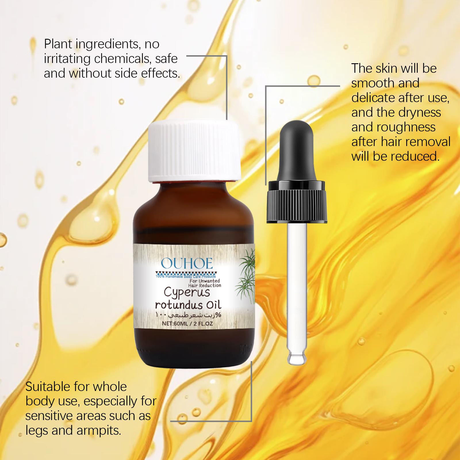 OUHOE Mugwort Hair Removal Care Oil - A gentle, plant-based essential oil product that gently polishes and smooths the body's skin for hair removal.It is mild, non-irritating, refreshing and non-greasy - the perfect choice for skincare.