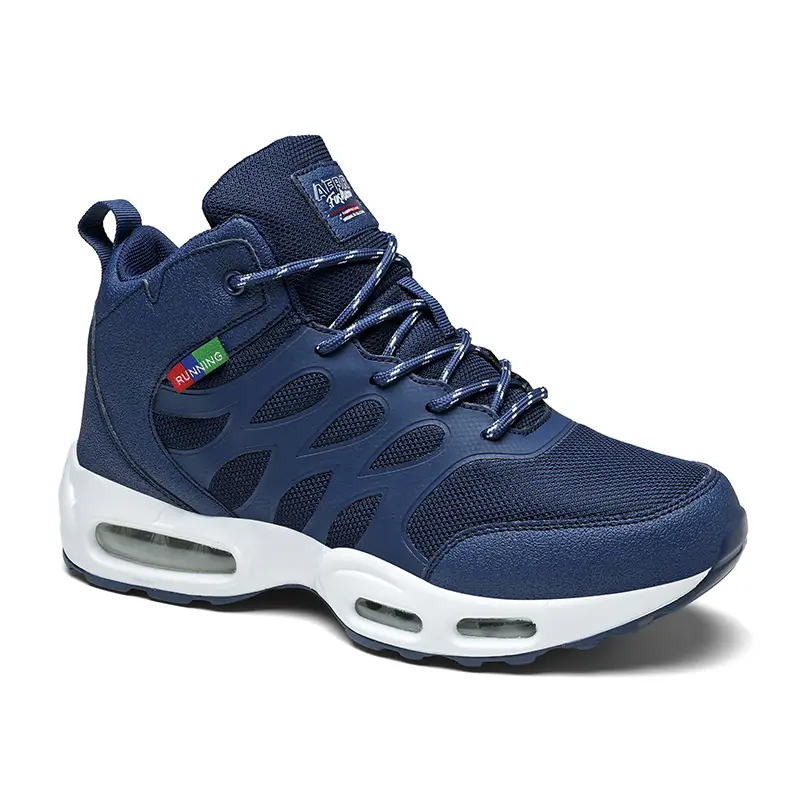 Men’s High-Top Air Cushion Casual Sports Trainers - Sporty Chic, Breathable, Soft Shock-Absorbing Cushioning, Secure Ankle Support for Daily Walking, Work