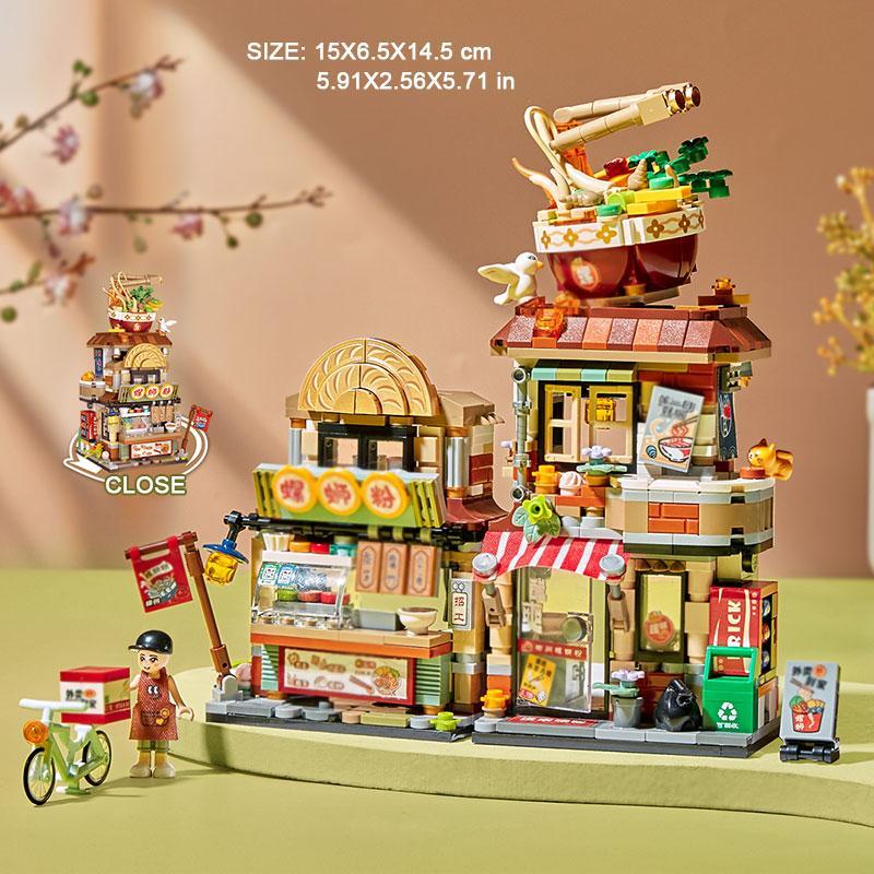 Street View Shop Mini Building Blocks, Miniature Building Blocks, Home Decoration, Creative Gift