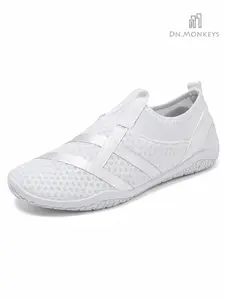 [Dn. Monkeys] Women's Cross Stripe Slip-On Water Shoes, Non-Slip Rubber Sole, Breathable Mesh, Quick-Dry, Ideal for Yoga, Beach, Pool, Lake