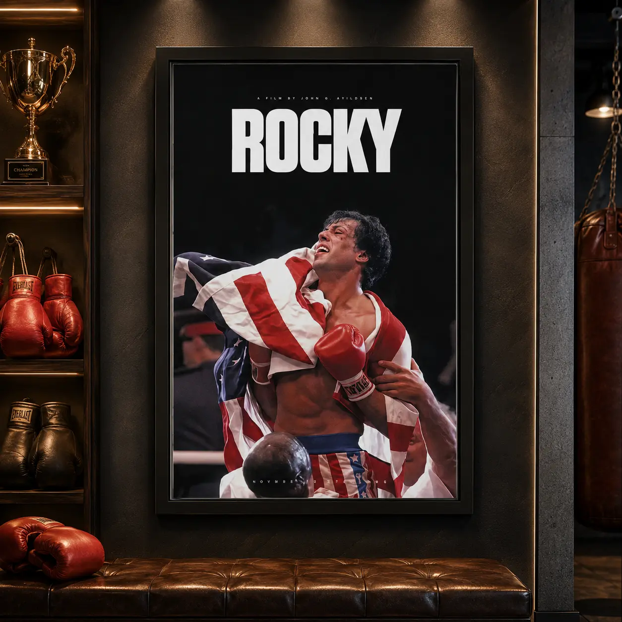 Vintage Boxing Poster Print, Retro Action Movie Wall Art, Motivational Sports Canvas for Bedroom, Gym & Office, Canvas Wall Art Print, Boxing Gym Decor, Fighter Motivation Poster, Man Cave Sports Decor, Gift for Boxing Fans