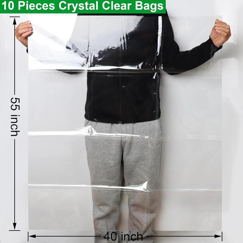 10 Pack  Cellophane Bags, 40 x 55 inch, 3 Mil Thicker Clear  Bags for Baskets Wrapping Plastic,  Huge Clear Cellophane Wrap  Basket Bag