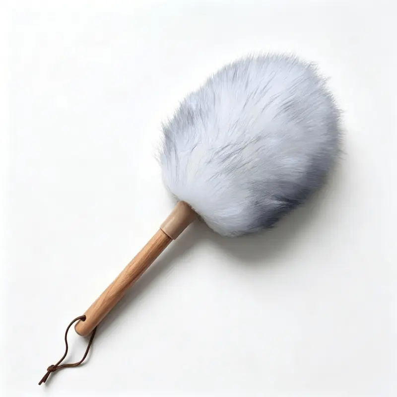 Soft Wool Duster with Wooden Handle Lint-Free Static Dust Remover Washable Cleaning Brush Multi-Color Fluffy Head Lightweight Non-Slip Handle with Hanging Rope for Home Office Car Decoration Art Furniture Dusting