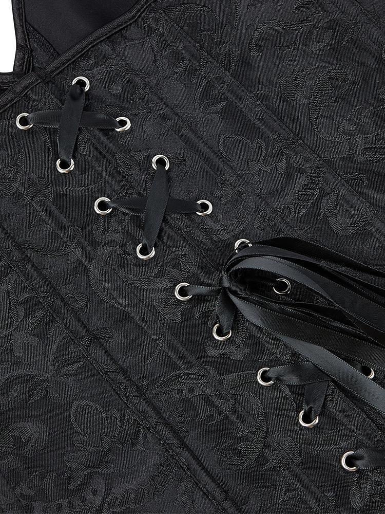 Corset Bone Clothing Steel Boned Court Corset Laced Waist Cincher Vintage Shapewear Abdominal Belt Tight Binding