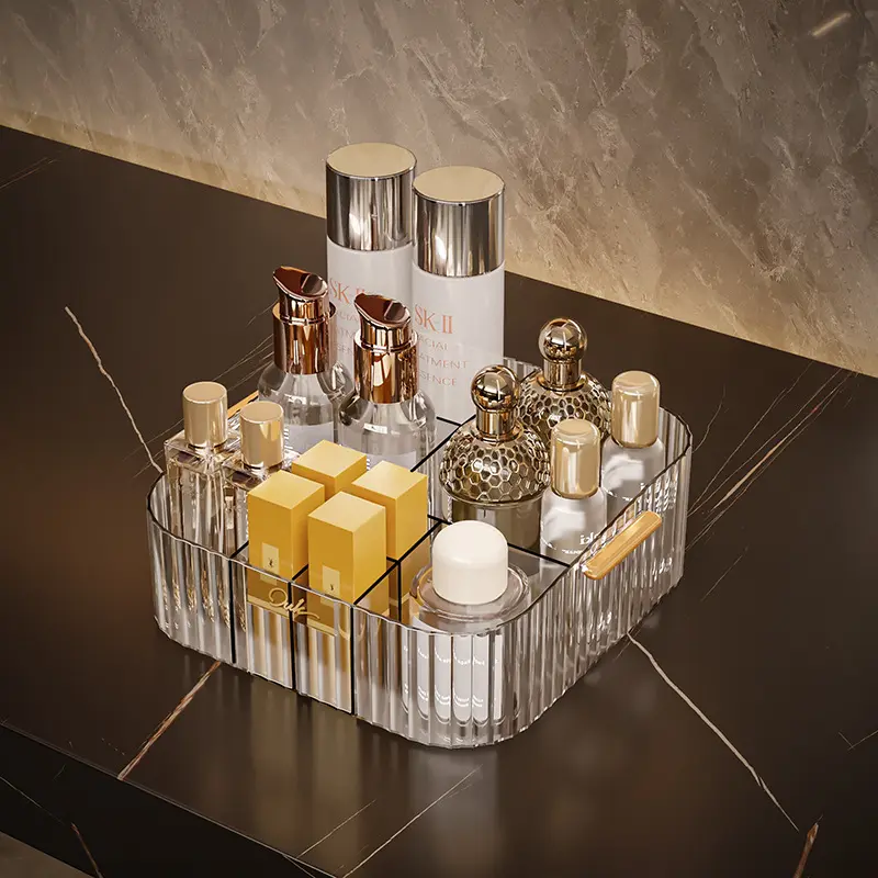 Cosmetic storage box, high-end desktop organizer, skincare product, lipstick, jewelry storage rack, compartmentalized storage box