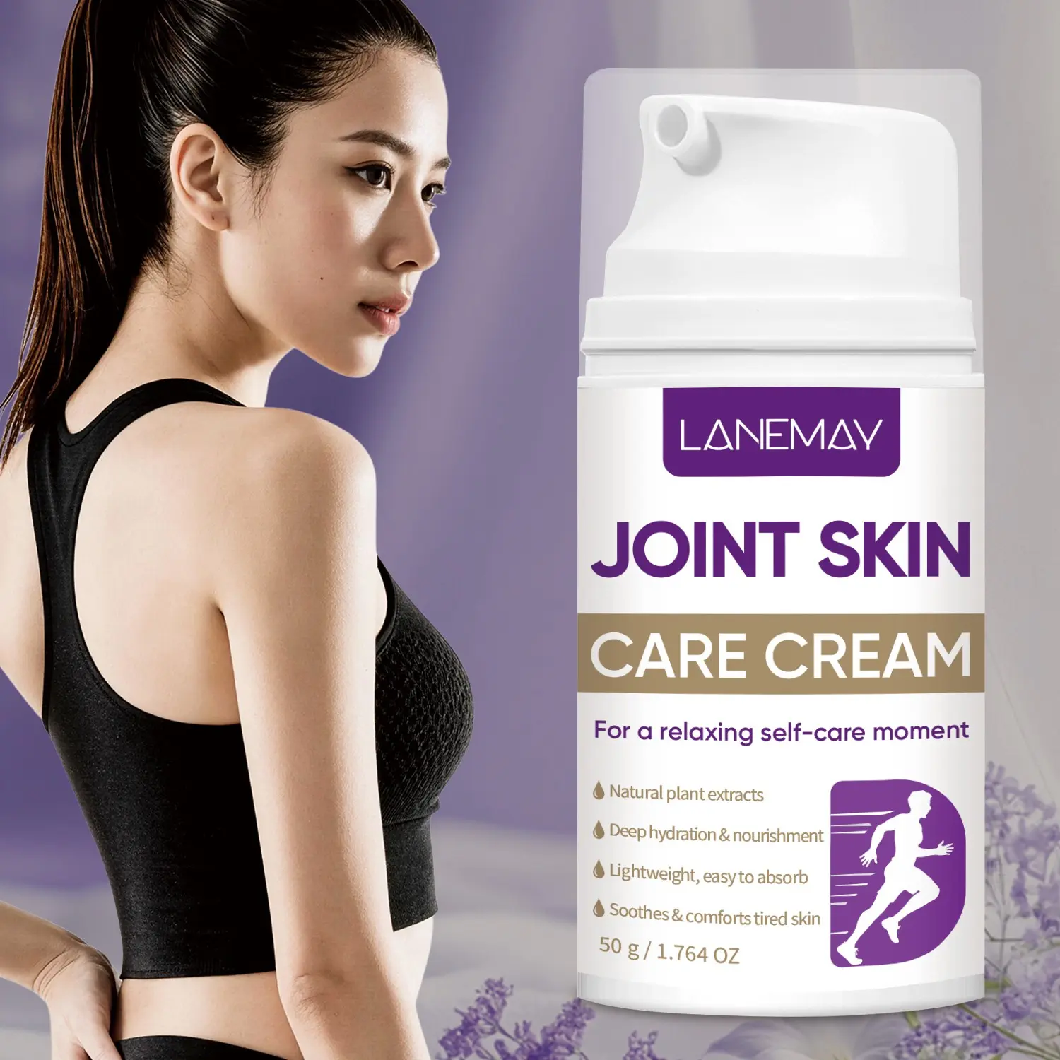 50g Body Soothing Moisturizing Cream, Contains Arnica Extract, Emu Oil, Mint, Glycerin, Deep Hydration, Lightweight, Suitable for All Skin Types
