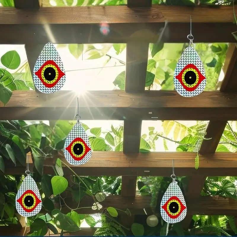 5-Pack Bird Scare Eyes, Strong Visual Deterrent, Reflective Windmill, Outdoor Hanging Bird Repeller, Bright Fan, Effective Bird Control
