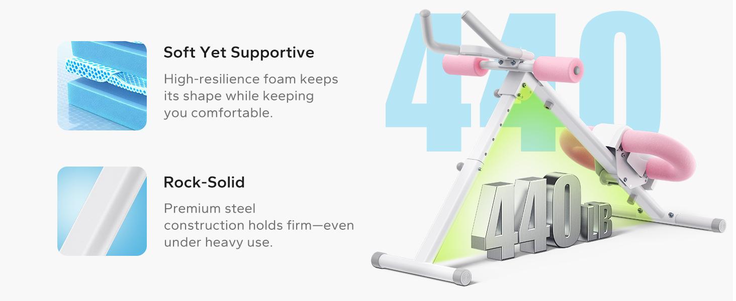 Ab Machine, Ab Workout Equipment, Adjustable Ab Trainer Machine for Abs Workout at Home Gym, Foldable, Knee Protection, Abdominal Trainer for Stomach Workout