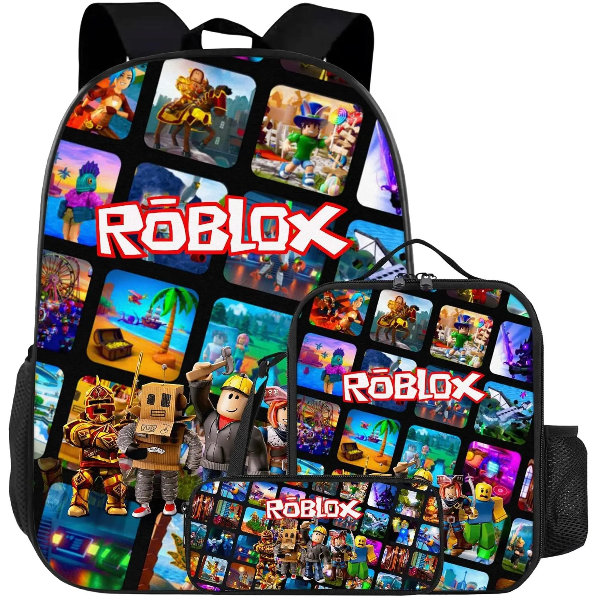 Game Backpack 3PCS Daypack Gaming Shoulder Bag Leisure Travel Adjustable Strap Backpacks 17.3in