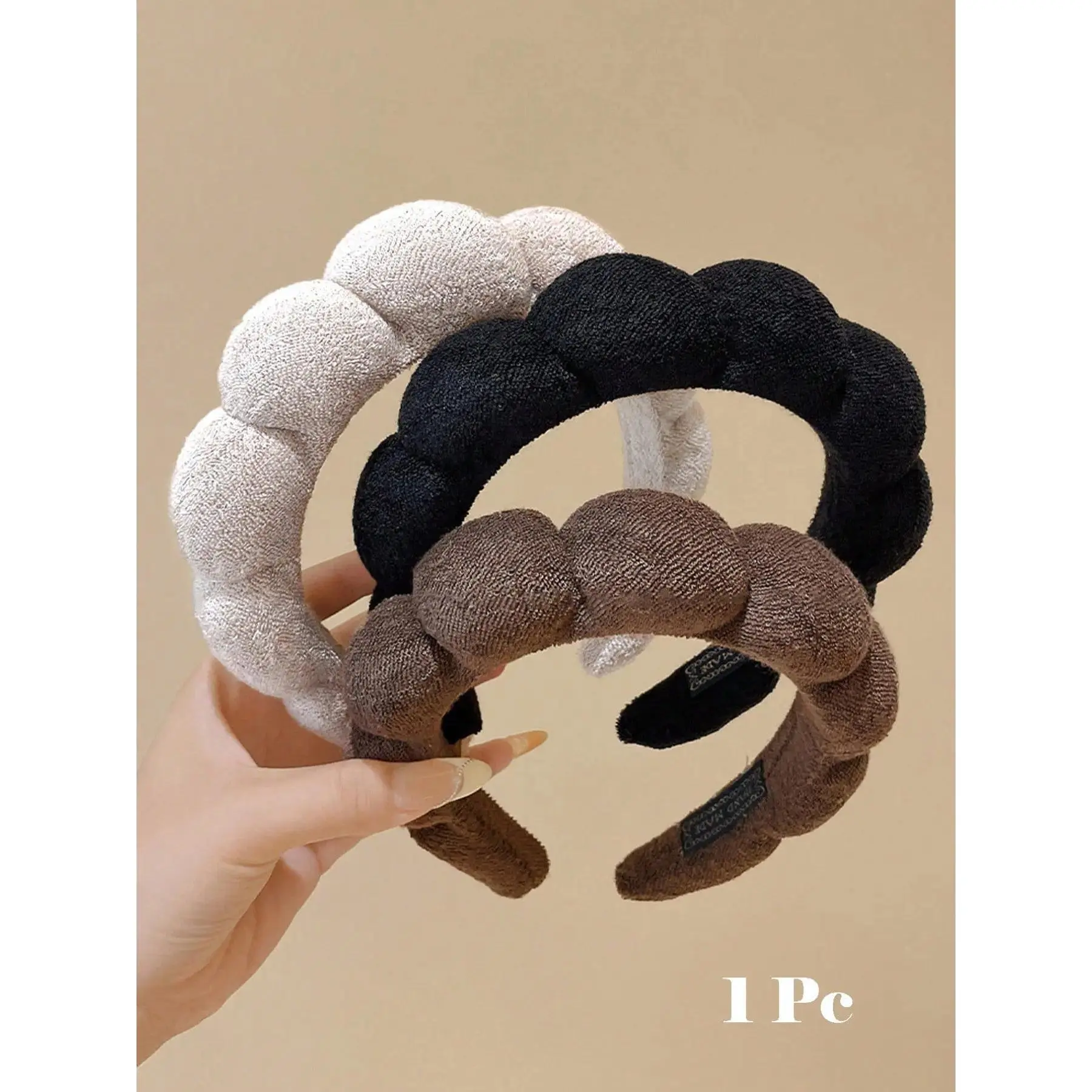 Cloud-Shaped Sponge Padded Headband, Soft Plush Spa Headband for Face Washing & Skincare, Minimalist Daily Hair Accessories for Women, Thick Hair Friendly All Season Non Slip Makeup Hair Band