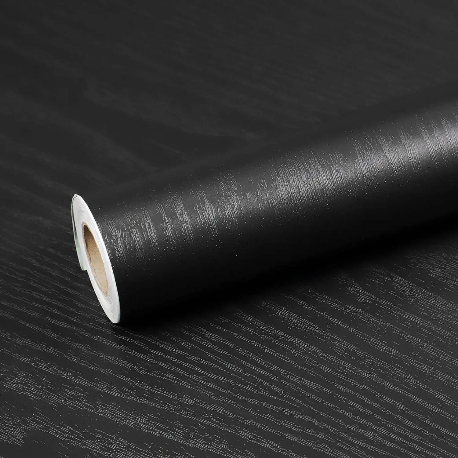 Black  Grain Contact Paper 24 x 196 in, Self-Adhesive Wallpaper Peel and Stick Removable Decorative Wall Covering Vinyl Film for Shelf Liner Furniture Kitchen Cabinet Countertop Drawer
