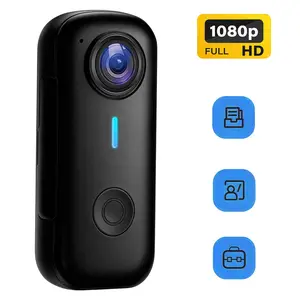 HD Mini WiFi Action Camera,Thumb POV Portable Body Cam,Wearable Video Recorder,Magnetic adsorption hanging rope, Magnetic Sport DV for Bike Cycling, Pet, Vlogging(Black)