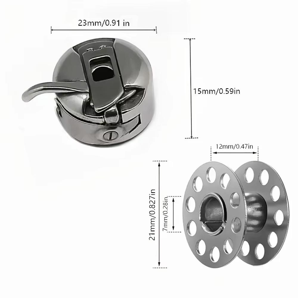 Sewing Machine Bobbin Set, 1 Set Including 1 Count Sewing Machine Bobbin Case & 5 Counts Bobbin, Multifunctional Sewing Machine Accessories for Home Use