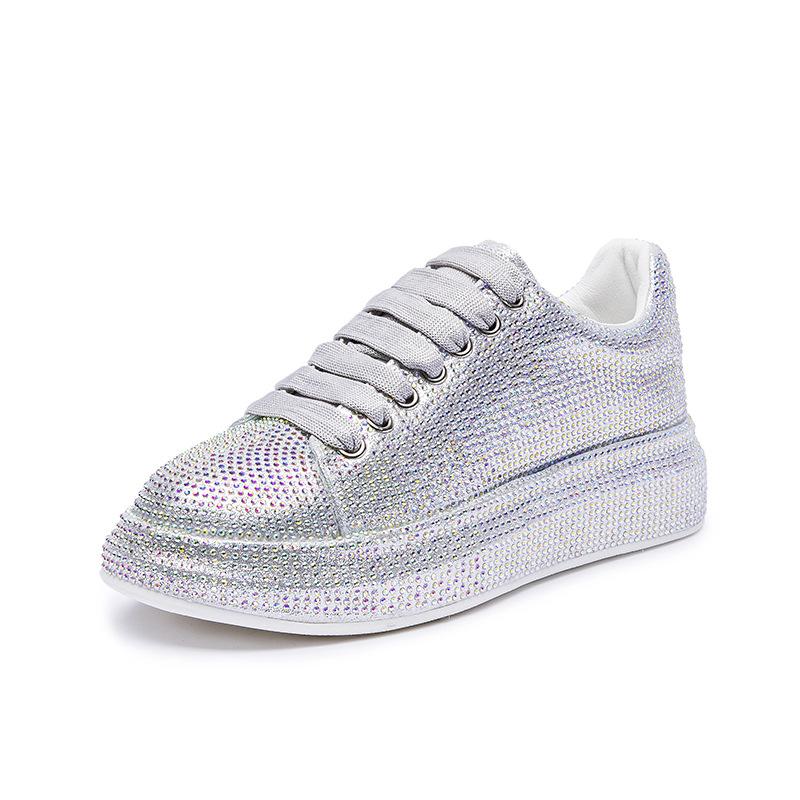2026 trendy fashion night sky gradient color rhinestone thick-soled casual women's trendy shoes, comfortable and versatile, unisex