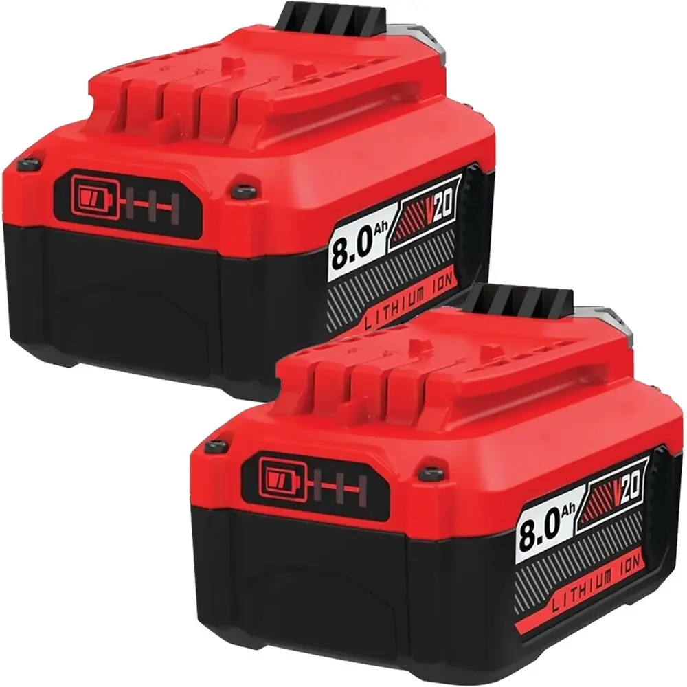 High-Quality 2-Pack 20V 8.0Ah Li-ion Mah Battery for Craftsman V20 CMCB20 Series (CMCB201, CMCB202, CMCB204, CMCB206) Power Tools Accessories