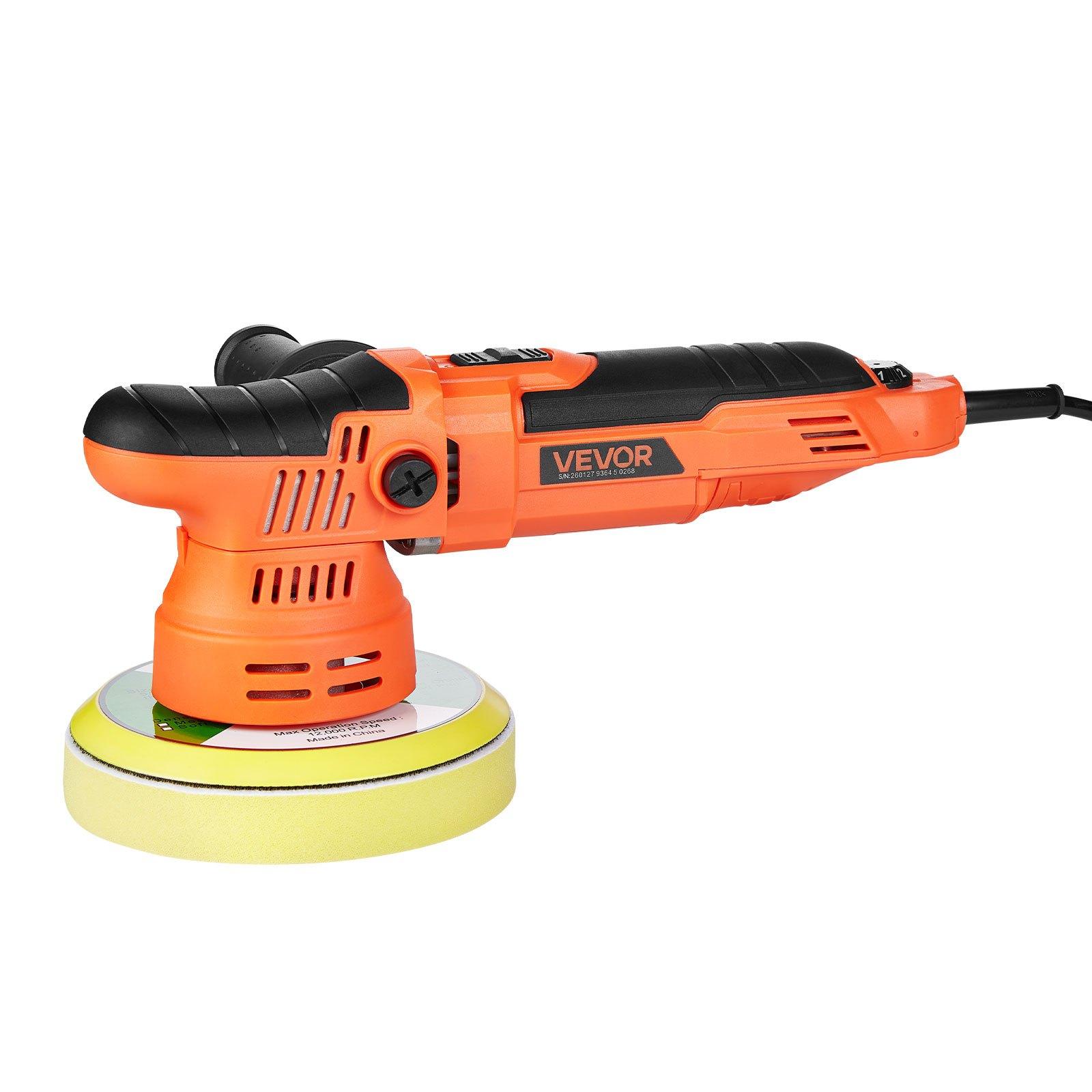 VEVOR Car Buffer Polisher, 6-Inch Dual Action Polisher Buffer Waxer, 650W 6 Variable Speeds 2000-6800RPM Random Orbital Polisher Kit for Cars Detailing, Waxing, Polishing