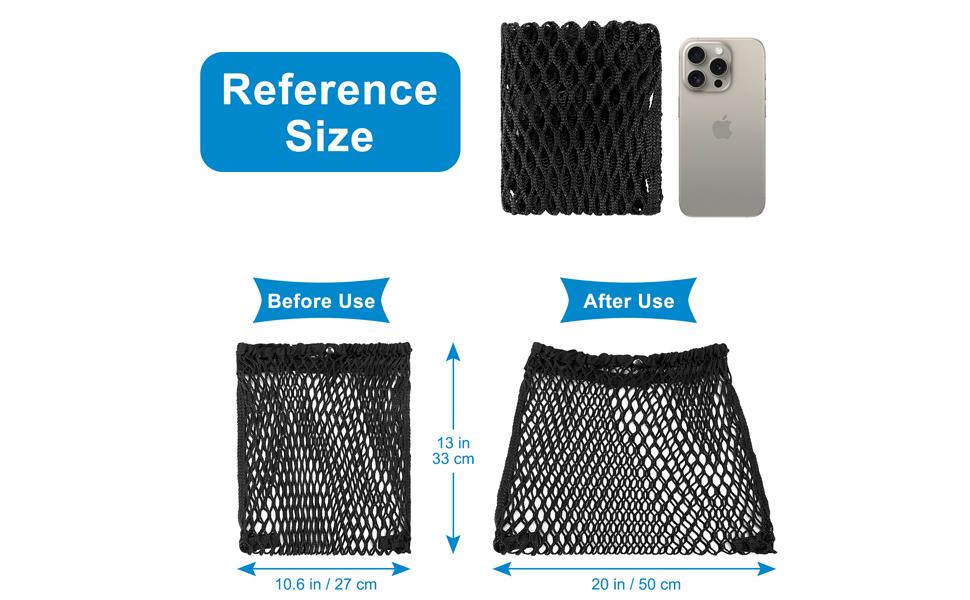 Universal Stroller Organizer, Polyester Net Mesh Bag Fits for Uppababy, Nuna, Britax, Doona Strollers, Non-Slip Adjustable Stroller Mesh Cargo Net Storage Caddy Accessories