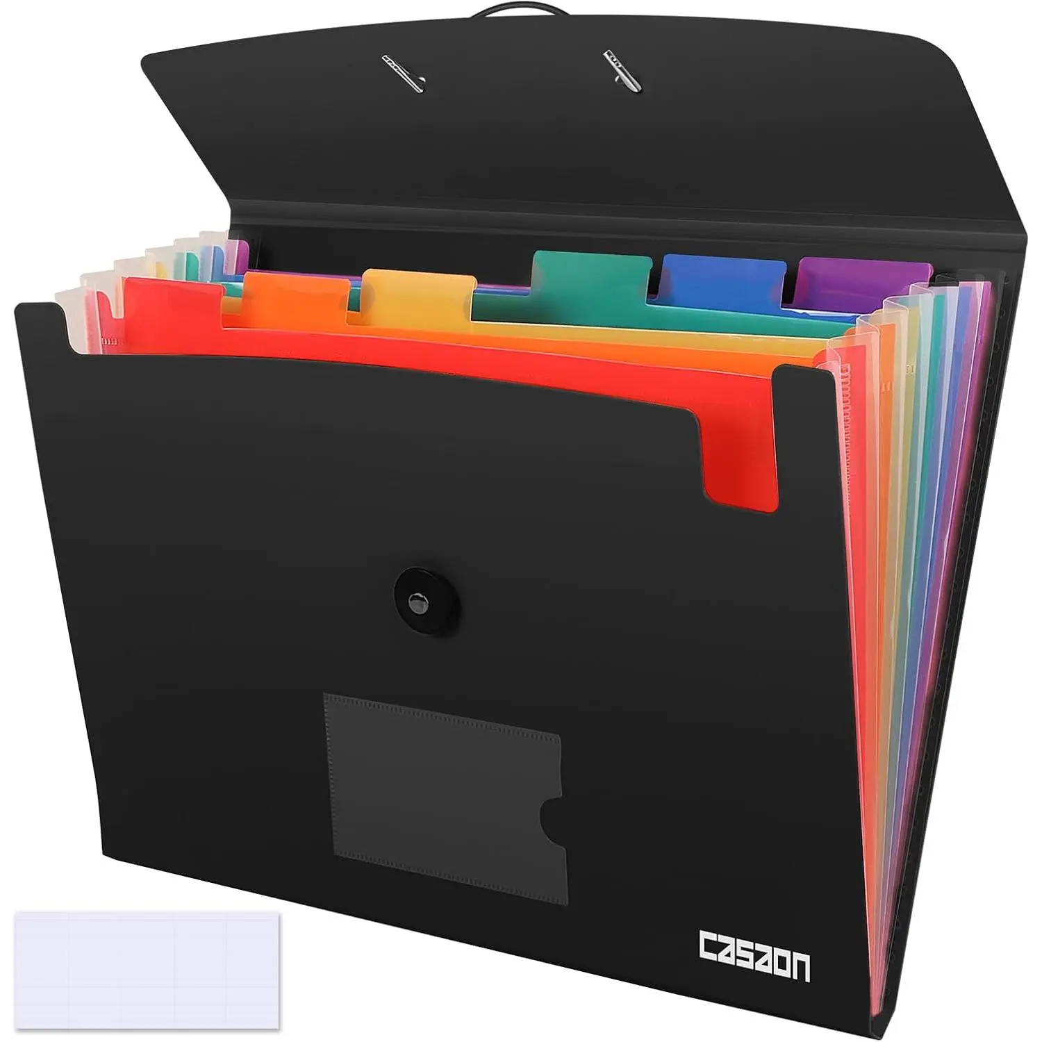 7 Pocket Accordian File Folders Expanding File Folder A4 Letter Size Paper Portable Document Organizer Black
