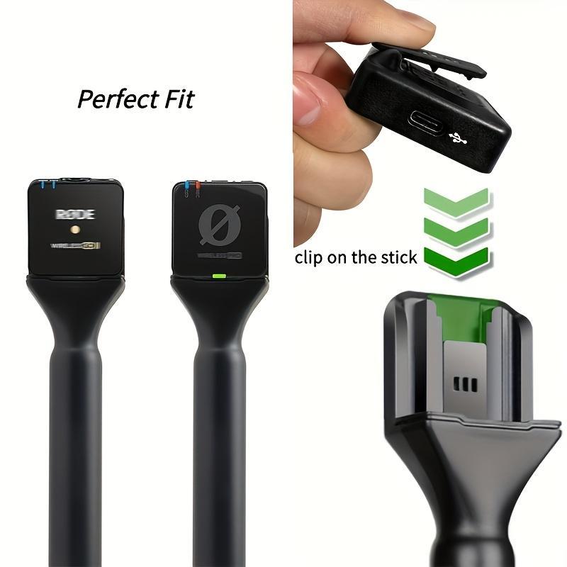 Portable Handheld Microphone Holder, Durable ABS Wireless Microphone Holder, Microphone Accessories for DJI Mic1/2, Rode Wireless GO II, Hollyland Lark M1/C1/150, Synco G1/A2/Movo