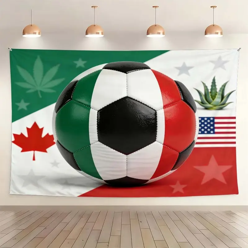 1 pc microfiber FIFA World Cup Soccer Ball Tapestry Wall Hanging Colorful Flag Print Home Decor for Living Room Dining Room Bedroom Outdoor Holiday Decorations Enhance Atmosphere Tapestry Background Cloth Hanging Cloth Wall Cloth Decorative Cloth