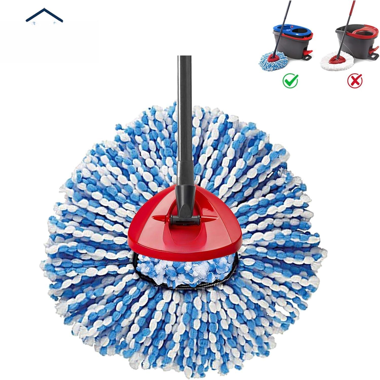 1 Pack Mop Refills and 1 Mop  Base Part for O-Ceda RinseClean Spin Mop Refill 2-Tank System Only Easy Cleaning Microfiber Replacement