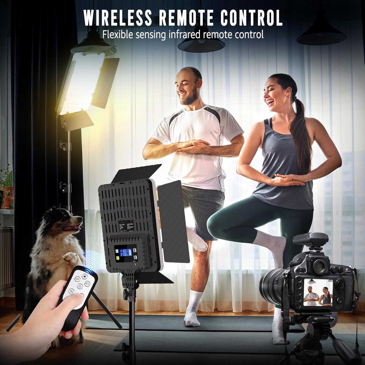 Photography Lighting Kit, 36W Dual Color Studio Light, CRI 95+ Adjustable LED Video Light Kit with Remote Control & Tripod, Camera Accessories for Video Recording/Photography, Adjustable Light Stand, Soft Fill Light, Photographic Fill Light