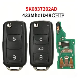 Car Remote Key 2/3 Buttons With ID48 Chip 5K0837202AD 433MHz For VW Golf Passat Polo Beetle Caddy Eos Jetta Scirocco Tiguan Tour