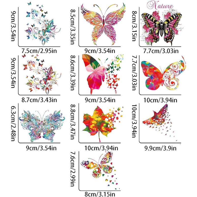 10 count Small Size Butterfly Iron On Decals Thermal Transfer Stickers for Clothing Heat Press Decoration Appliqued Sublimation Patches Iron On Transfer Designs Heat Press Vinyl for Shirts