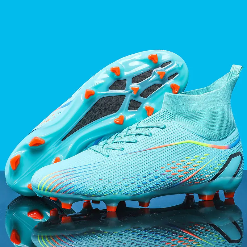 football boots High-top football shoes, cleats with spikes, non-slip sports shoes for adults and children, men's professional training shoes