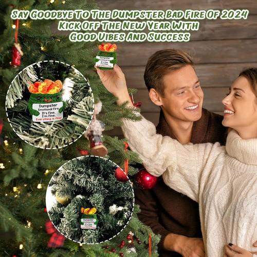 Unique Handmade Crochet Dumpster with Emotional Fire Support & Positive Vibes. Ideal as a funny birthday gift for friends, this adorable and creative decor stands out as a thoughtful present to bring laughter and warm encouragement to anyone.