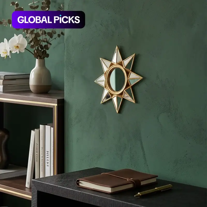 Sunflower Star Wall Mirror, European Vintage Wall Mirror, Luxury Gold Frame Entryway Mirror, Bohemian Style Wall Decor, Decorative Wall Mirror, Decorative Mirrors For Wall Decor #GLOBAL PICKS