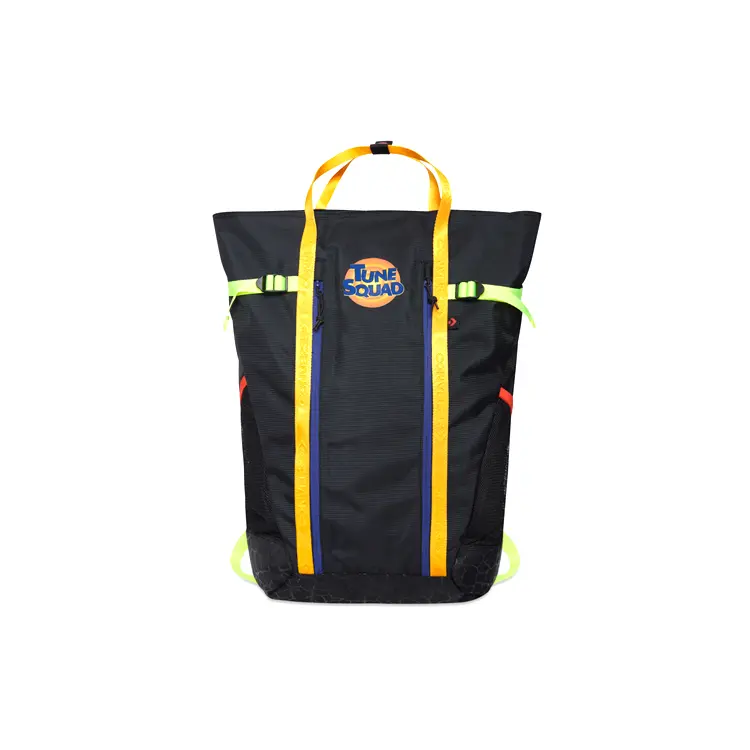 Converse x Space Jam 2 Collaboration Polyester Large-Capacity Tote Backpack for Men and Women, Streetwear Style in Black and Yellow