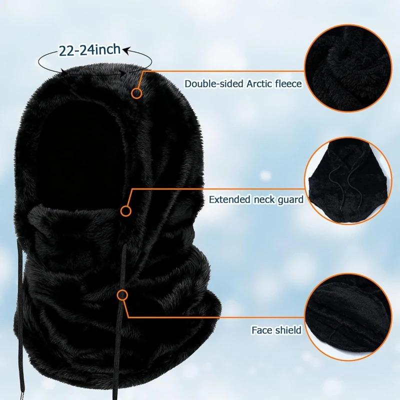 1pc Winter Warm Velvet Balaclava WindResistant Winter Face Mask,unisex Fleeced Ski Mask Cover cap,suitable for Outdoor Activitiy