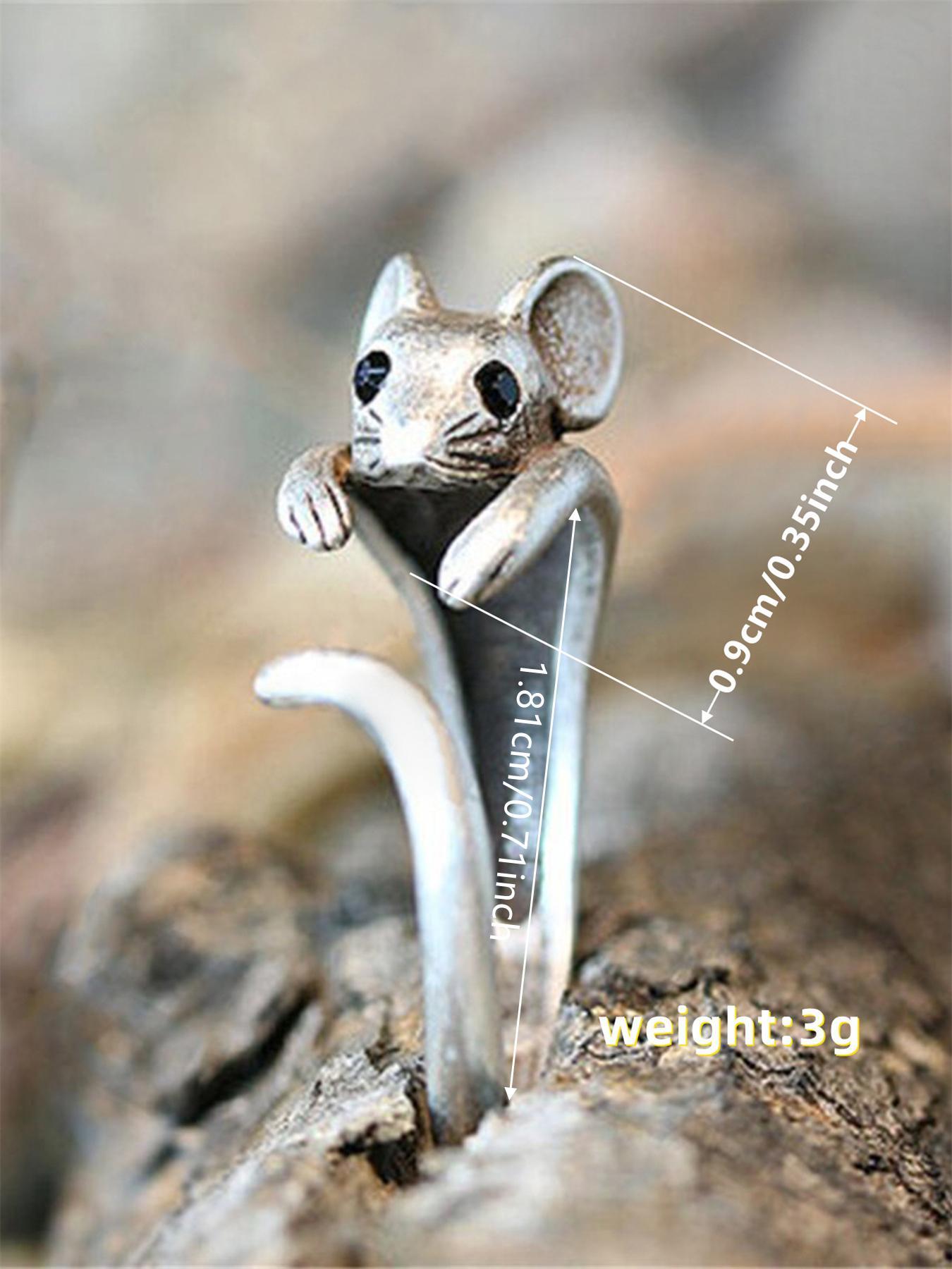 Cute Vintage Mouse Charms Design Copper Ring, Animal Themed Fashion Rings Jewelry for Party, Daily Clothing Decor for Girl, Gifts for Her, Statement Rings