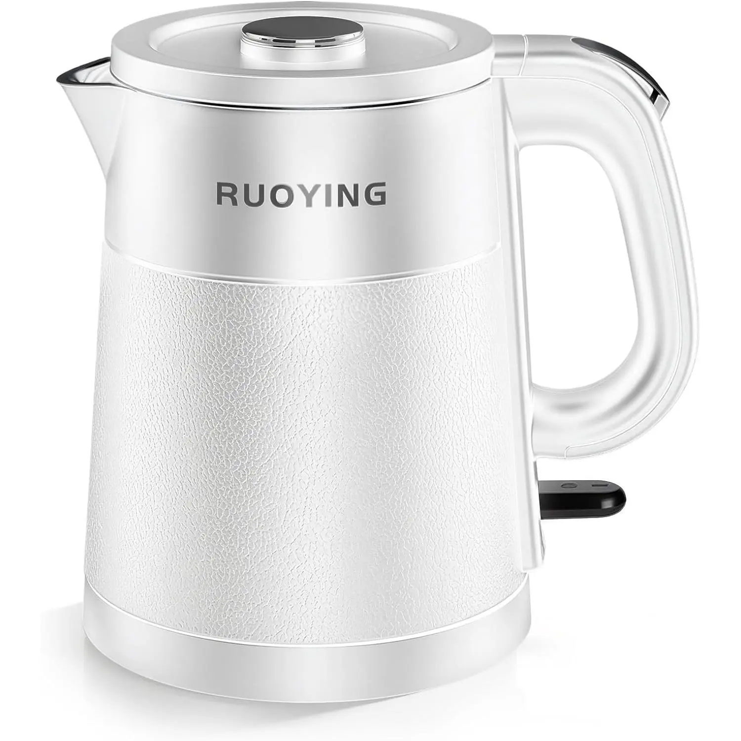 0.8L Portable Stainless Steel Travel Electric Kettle, Double Wall | White. Small Capacity, Cool Touch Double Wall Stainless Steel, Fast Boil, Auto Shutoff & Boil Dry Safety, 2-Year Warranty